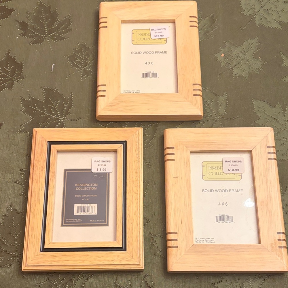 Natural Wood Photo Frame Set of 3